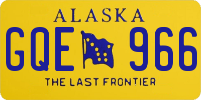 AK license plate GQE966