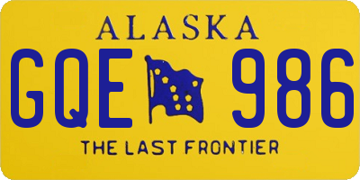 AK license plate GQE986