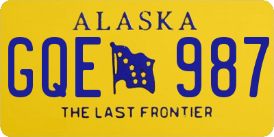 AK license plate GQE987