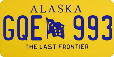 AK license plate GQE993