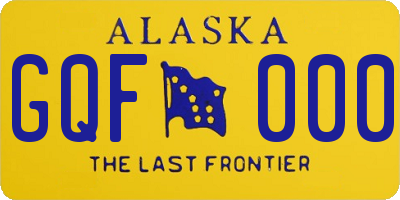 AK license plate GQF000