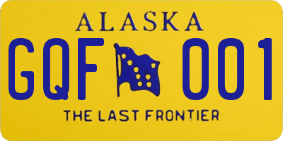 AK license plate GQF001