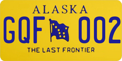 AK license plate GQF002