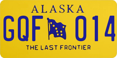 AK license plate GQF014