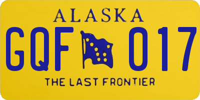 AK license plate GQF017