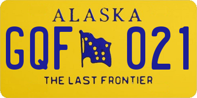 AK license plate GQF021