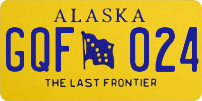 AK license plate GQF024