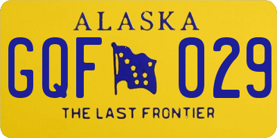 AK license plate GQF029