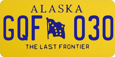 AK license plate GQF030