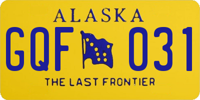 AK license plate GQF031