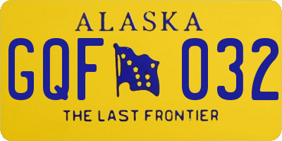 AK license plate GQF032