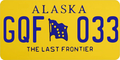 AK license plate GQF033