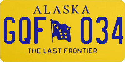 AK license plate GQF034