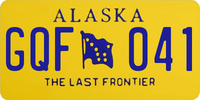 AK license plate GQF041