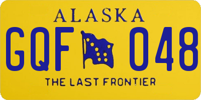 AK license plate GQF048