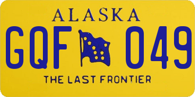 AK license plate GQF049