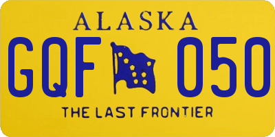 AK license plate GQF050