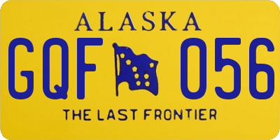 AK license plate GQF056