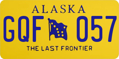 AK license plate GQF057