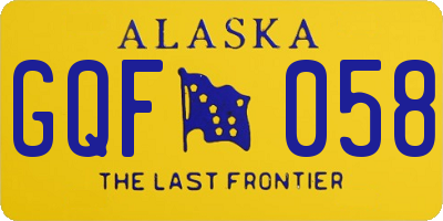 AK license plate GQF058