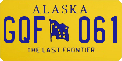 AK license plate GQF061