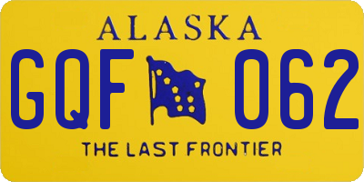 AK license plate GQF062
