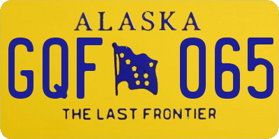 AK license plate GQF065