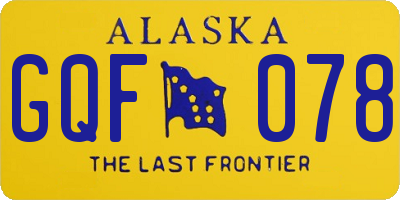 AK license plate GQF078