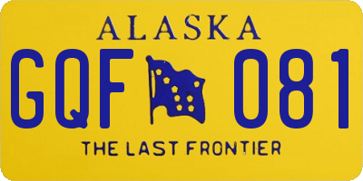 AK license plate GQF081