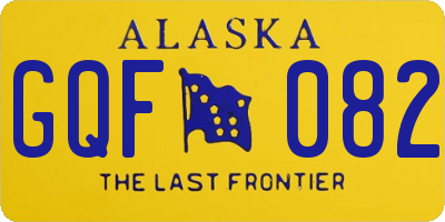 AK license plate GQF082