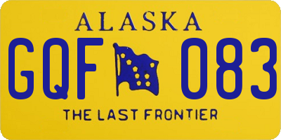 AK license plate GQF083