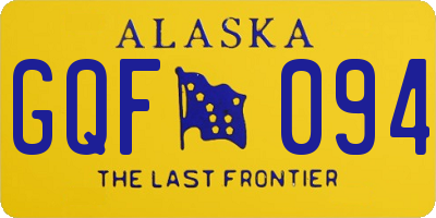 AK license plate GQF094
