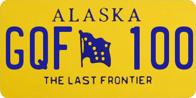 AK license plate GQF100