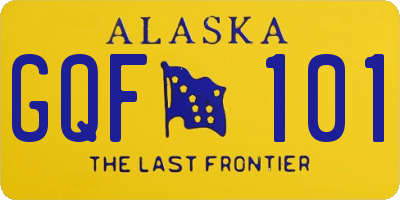 AK license plate GQF101