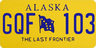 AK license plate GQF103