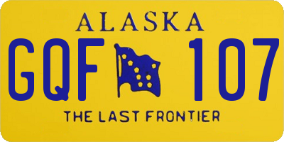 AK license plate GQF107