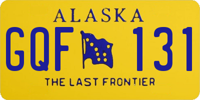 AK license plate GQF131