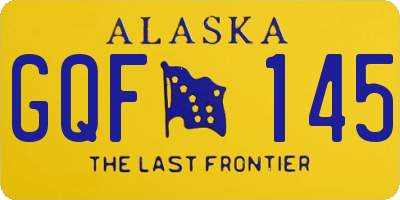 AK license plate GQF145