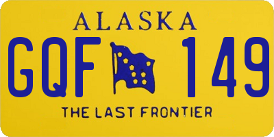 AK license plate GQF149
