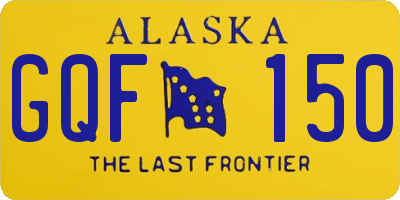 AK license plate GQF150