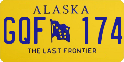 AK license plate GQF174