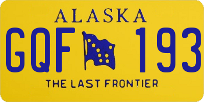 AK license plate GQF193