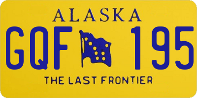 AK license plate GQF195