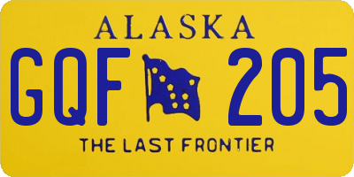 AK license plate GQF205