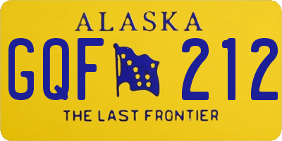 AK license plate GQF212