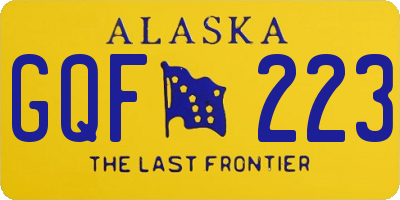 AK license plate GQF223