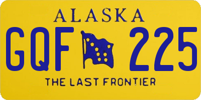 AK license plate GQF225