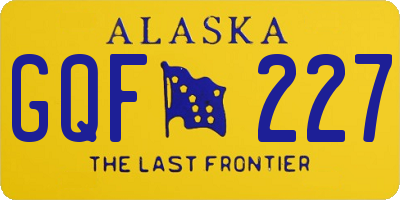 AK license plate GQF227