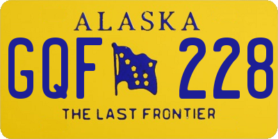 AK license plate GQF228