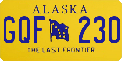 AK license plate GQF230
